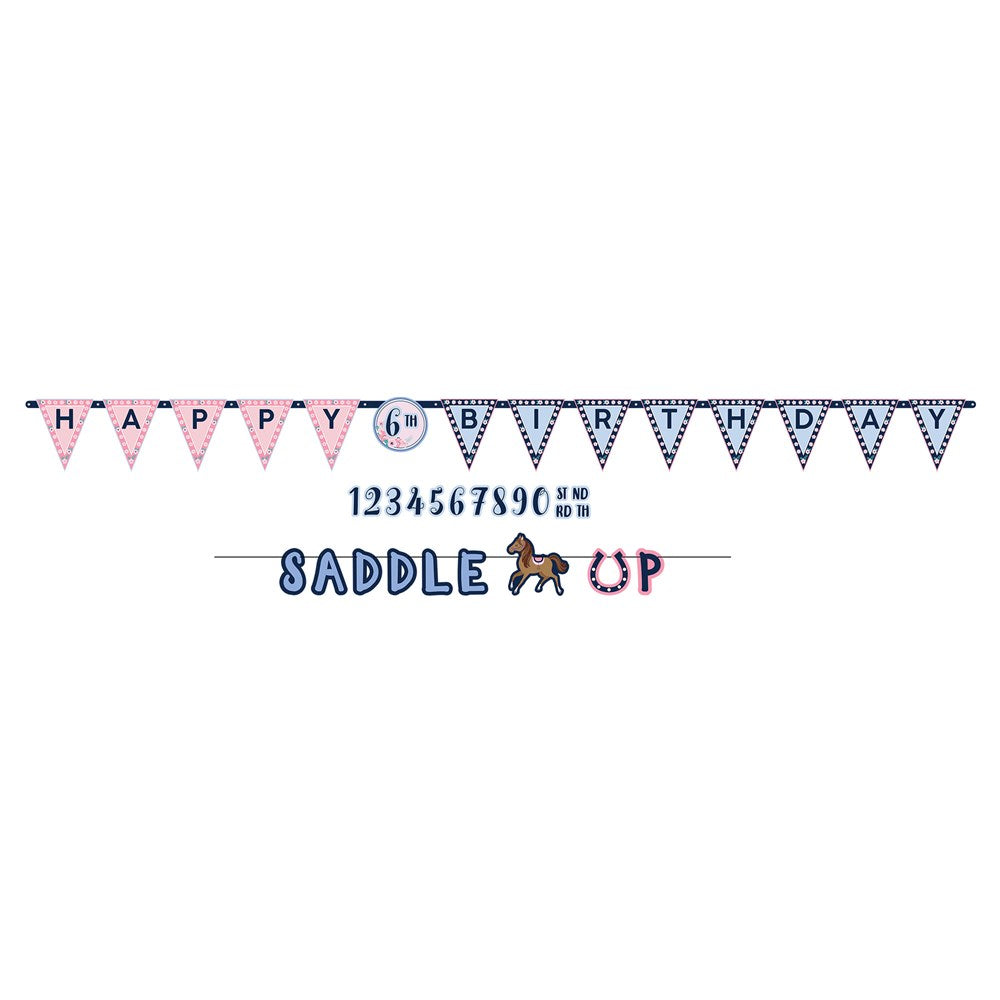 Saddle Up Personalized Happy Birthday Jumbo Letter Banner Kit 2ct