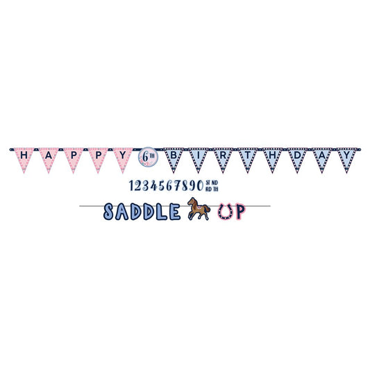 Saddle Up Personalized Happy Birthday Jumbo Letter Banner Kit 2ct