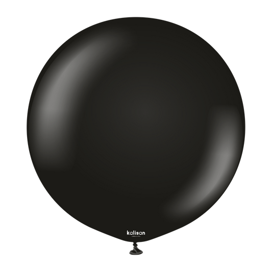 24 inch Kalisan Standard Black Latex Balloons 2ct