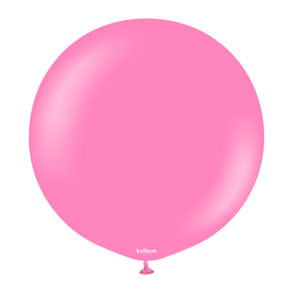 Large round pink balloon with glossy finish and small tied end at the bottom.