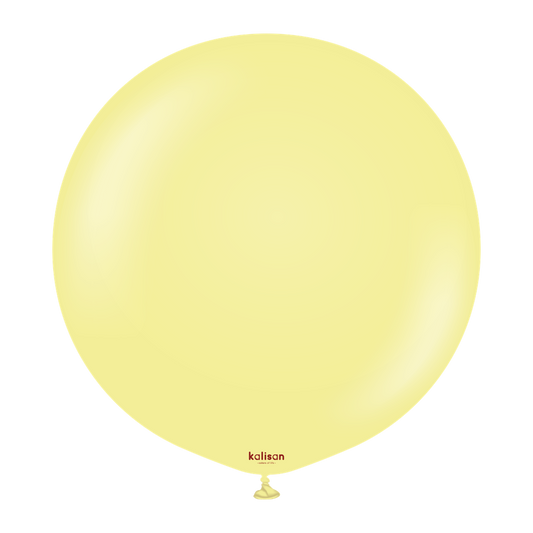 24 inch Kalisan Macaron Yellow Latex Balloons 2ct