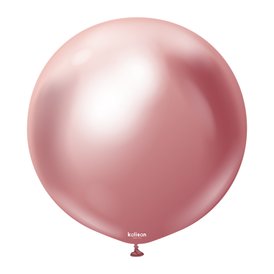 24 inch Kalisan Mirror Pink Latex Balloons 2ct