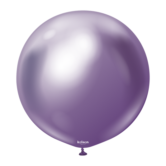 24 inch Kalisan Mirror Violet Latex Balloons 2ct