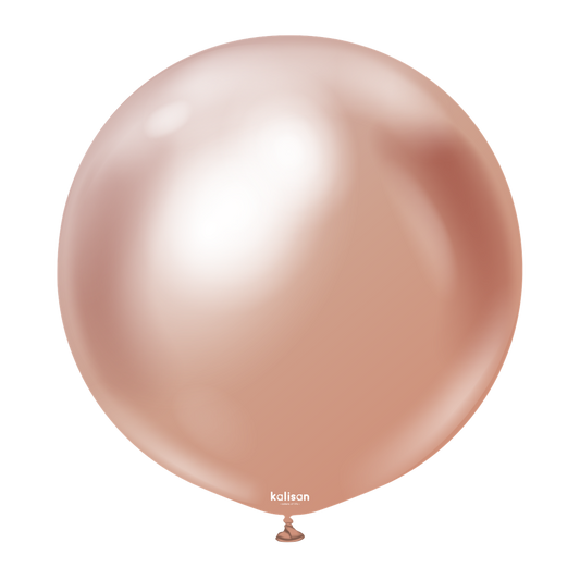 24 inch Kalisan Mirror Rose Gold Latex Balloons 2ct