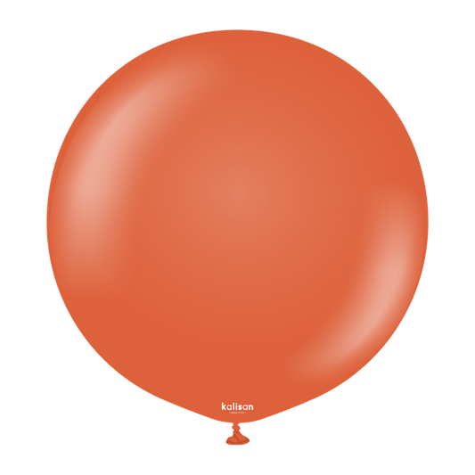 24 inch Kalisan Retro Rust Orange Latex Balloons 2ct