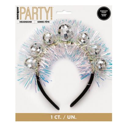 Toasting New Year's Fringe Disco Ball Headband 1ct