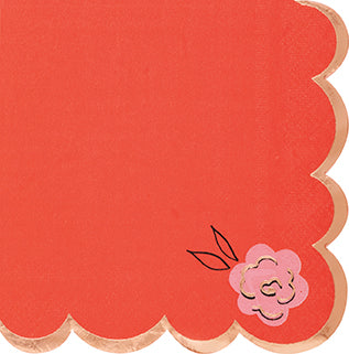 Valentines Day Cute Valentine Scalloped Beverage Napkins 16ct
