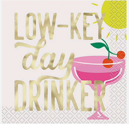 Low Key Day Drinker Summer Fun Beverage Napkin 16ct