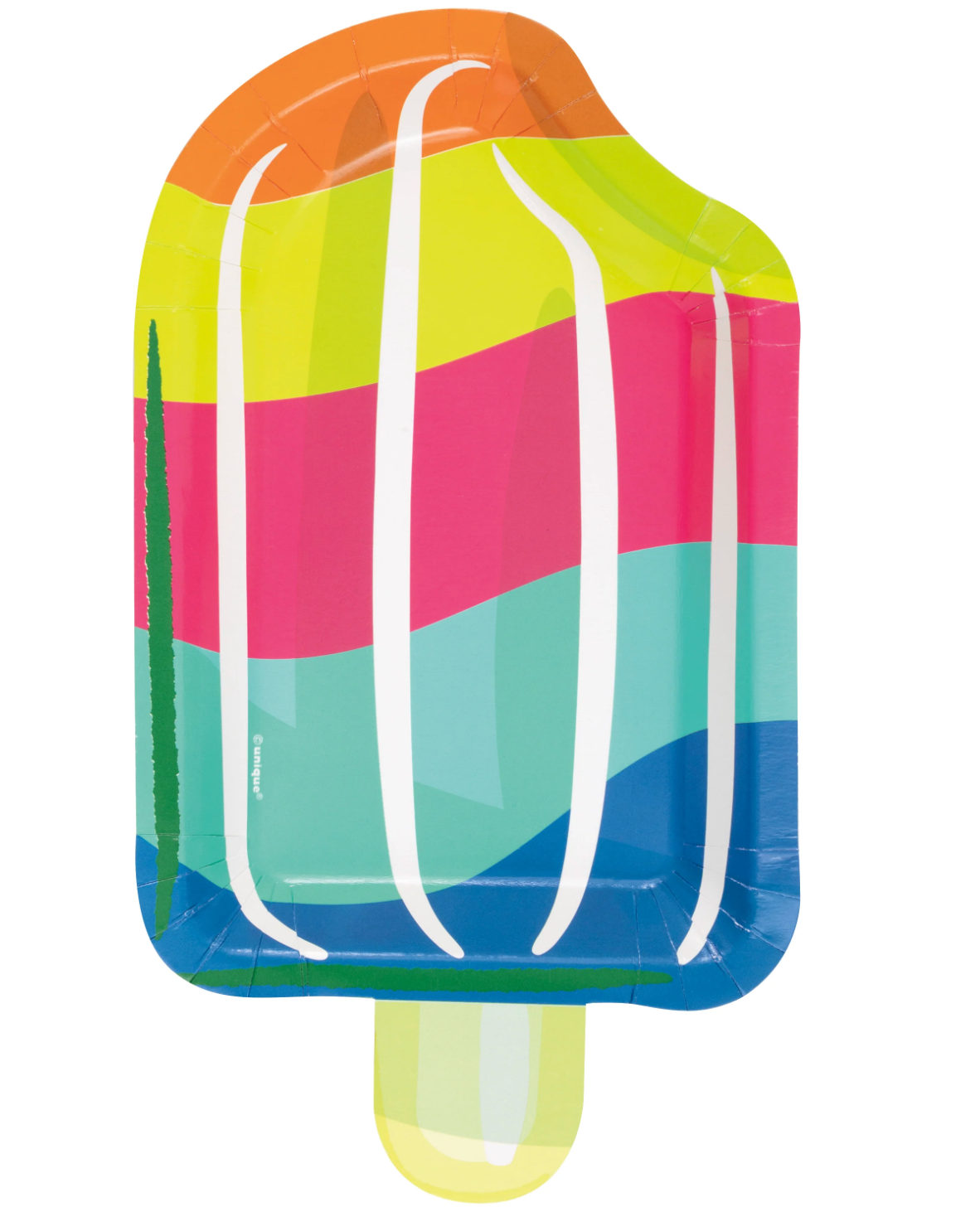 Summer Fun Ice Pop Shaped Plate 5 inch x 9 inch 8ct