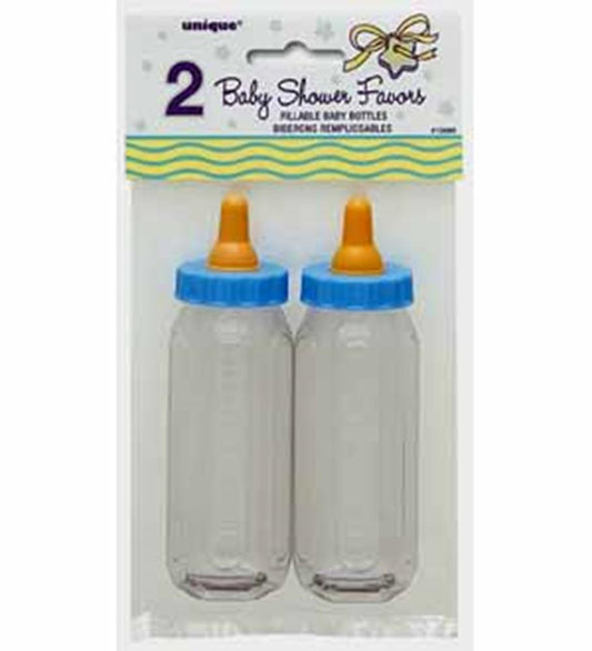 Blue Fillable Baby Bottle 5 inch Favor 2ct