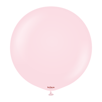 36-inch round light pink latex balloon with smooth matte finish and small tied end.