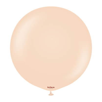 36-inch round blush pink latex balloon with a smooth matte finish and small neck opening.