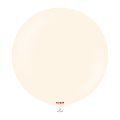 36-inch pale salmon round balloon with a smooth surface and small red Kalisan logo near the base.