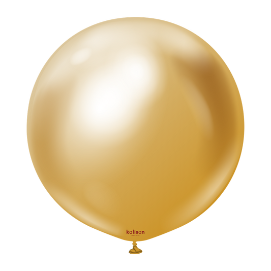 36 inch Kalisan Mirror Gold Latex Balloons 2ct