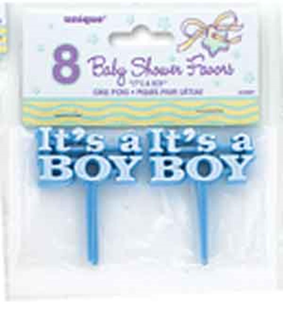 Its a Boy Blue Cake Picks, 8ct