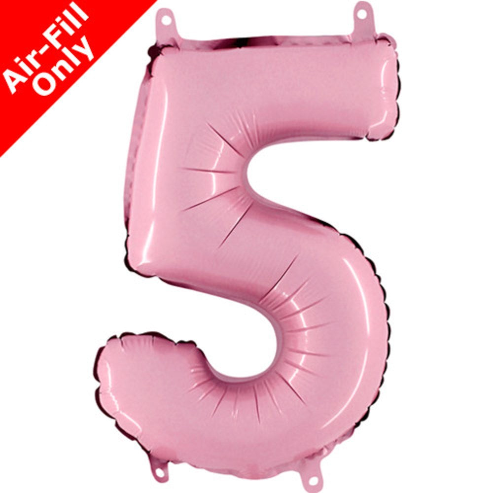 Grabo Pastel Pink Number 5 14in Foil Balloon