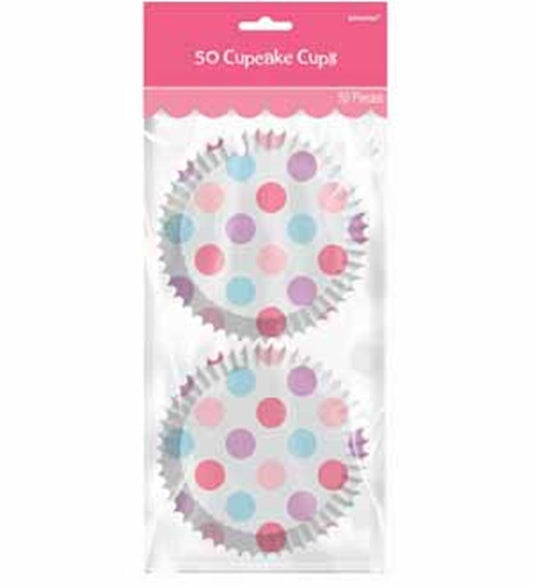 First Birthday Cupcake Cases W-Pink 50ct