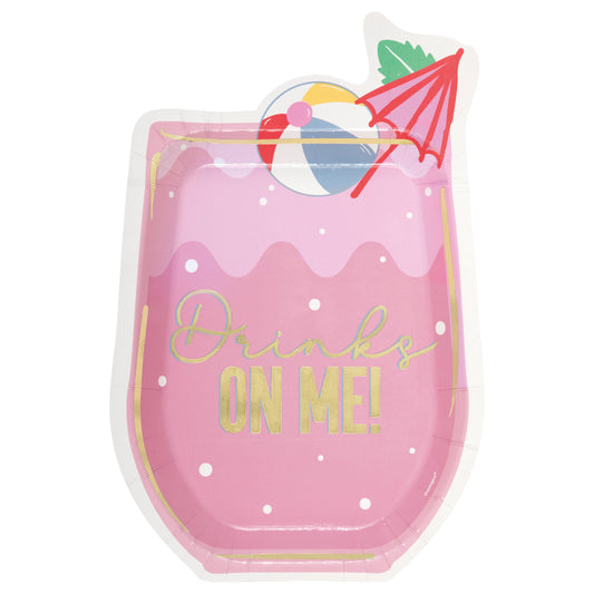Summer Chic Drink Shaped Plates 8ct