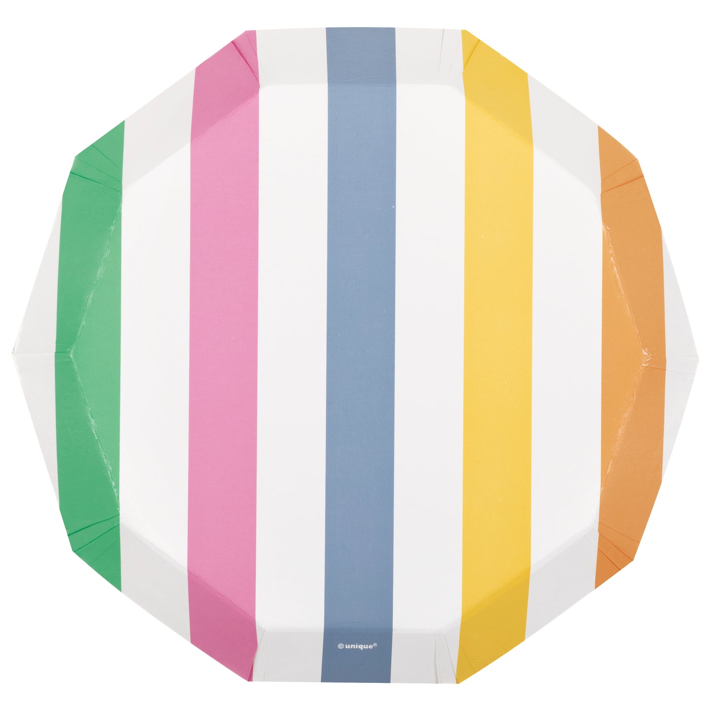 Summer Chic 8.25 inch Shallow Decagon Paper Plates 8ct