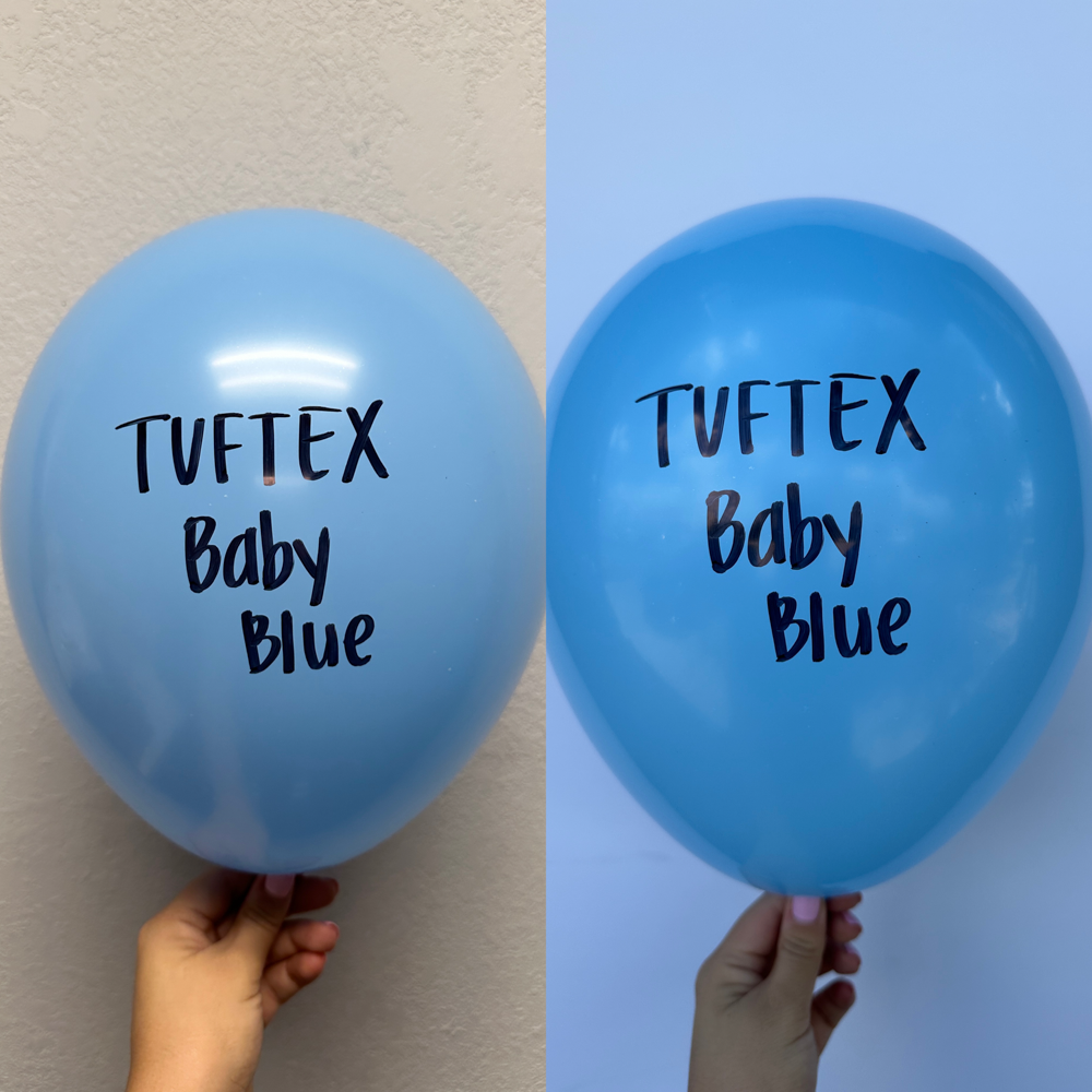 Globos de látex azul bebé Tuftex de 5 pulgadas, 50 unidades