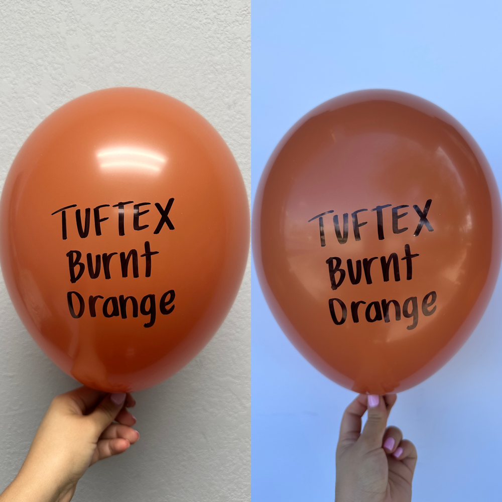 Globos de látex naranja quemado Tuftex de 5 pulgadas, 50 unidades