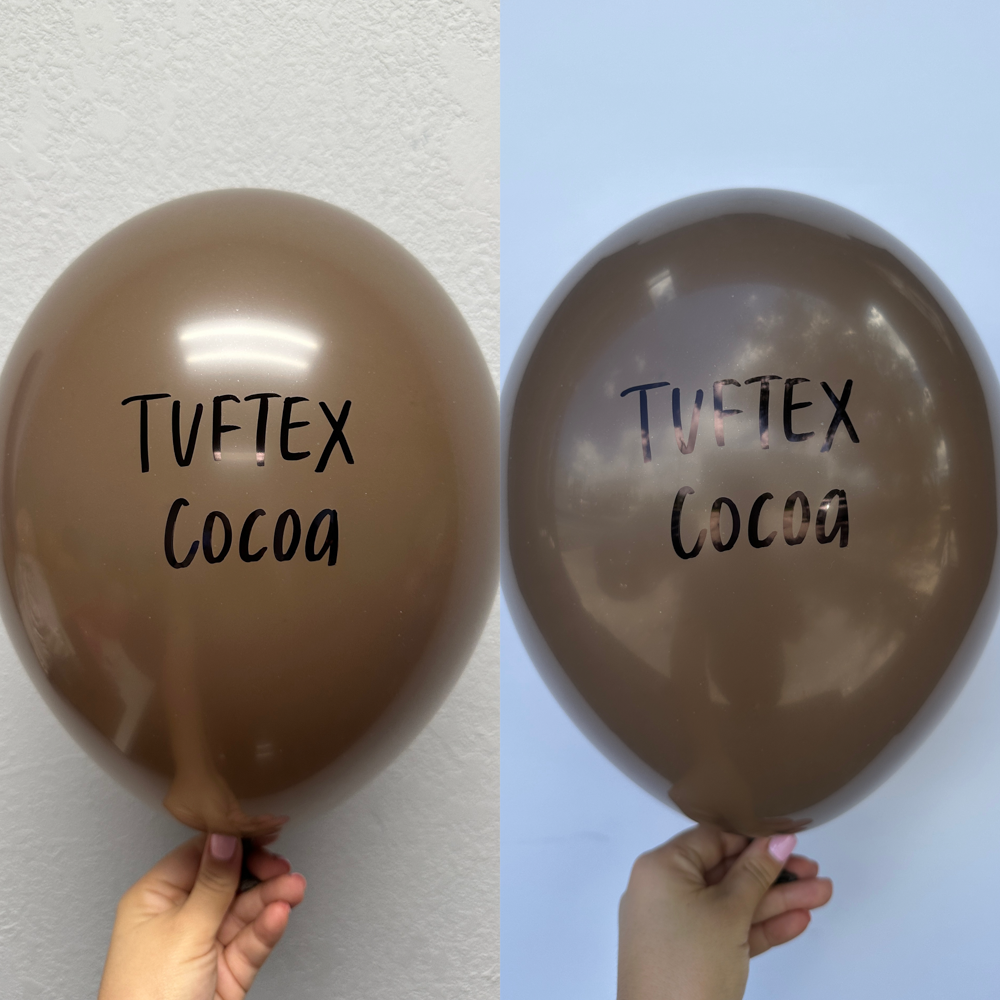 Globo de látex de cacao Tuftex de 5 pulgadas, 50 unidades