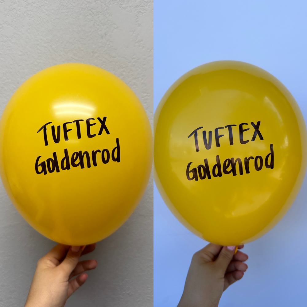 Globos de látex Tuftex Goldenrod de 5 pulgadas, 50 unidades