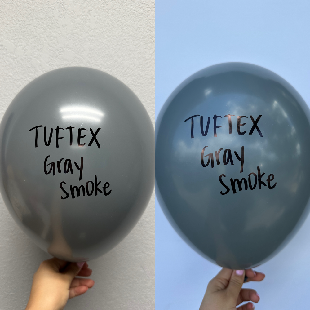 Globos de látex gris ahumado Tuftex de 5 pulgadas, 50 unidades