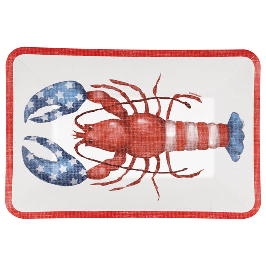 Classic Americana Appetizer Plates 9inch x 6inch 8ct