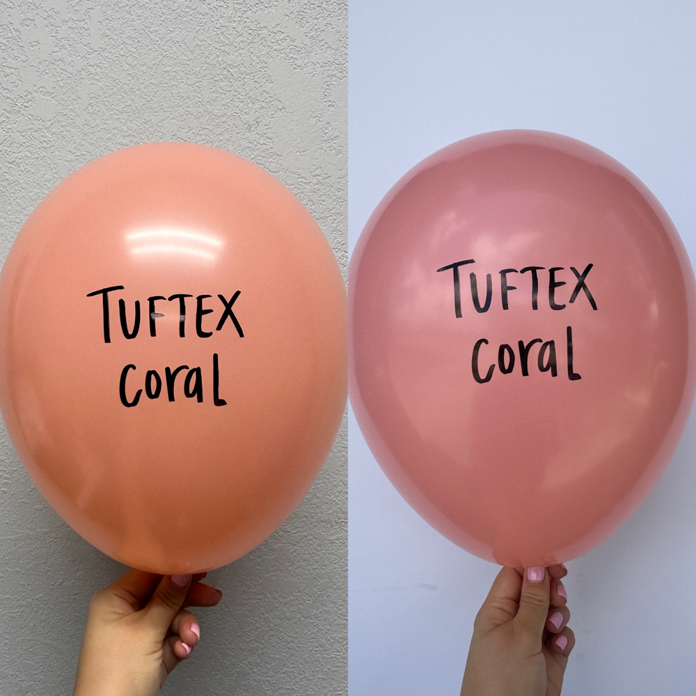 Globos de látex Tuftex Coral de 5 pulgadas, 50 unidades