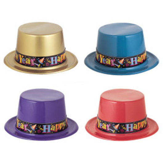 New Year Hat Plastic Assorted 1ct