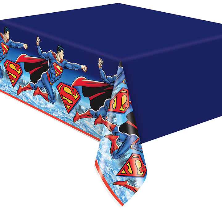 Superman Plastic Tablecover 54 inch x 84 inch