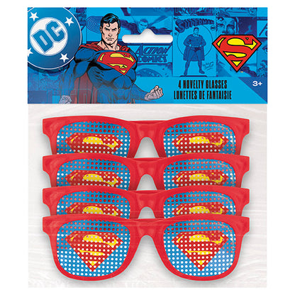 Superman Novelty Glasses 4ct