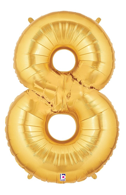 Betallic 8 Gold 34 inch Shaped Foil Balloon Polybagged 1ct