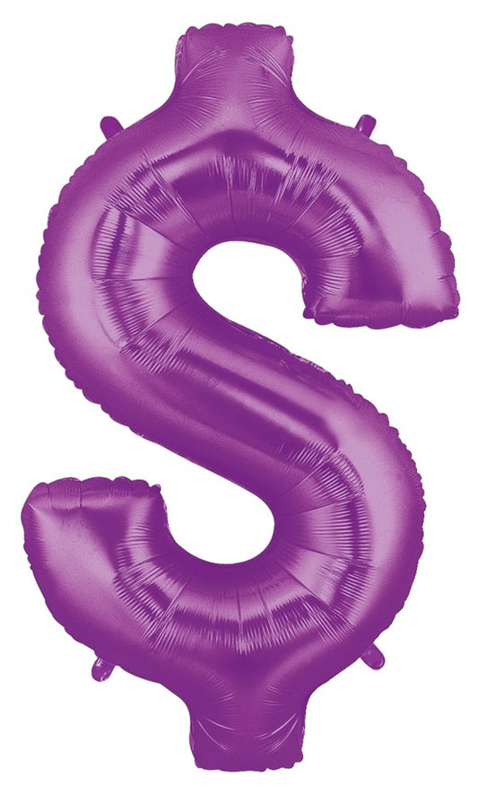 Betallic $ Purple 34 inch Shaped Foil Balloon 1ct