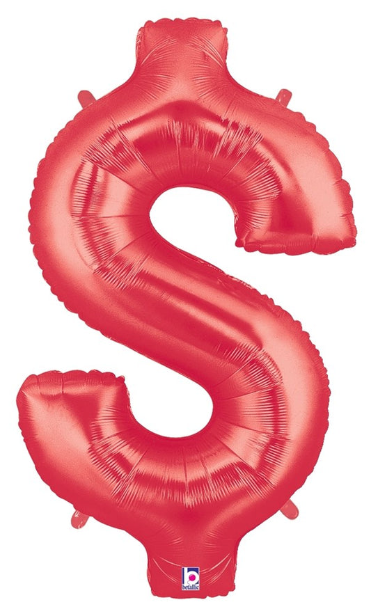 Betallic $ Red 34 inch Shaped Foil Balloon 1ct