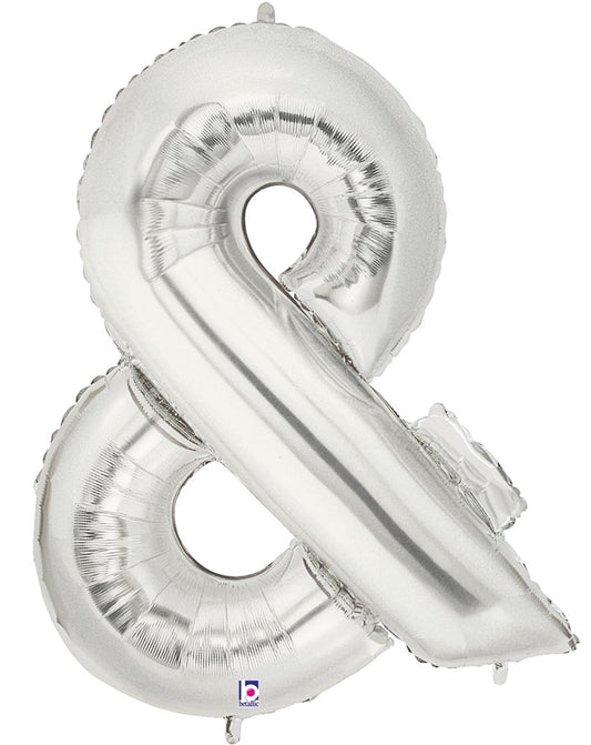 Betallic & Silver 34 inch Shaped Foil Balloon Polybagged 1ct