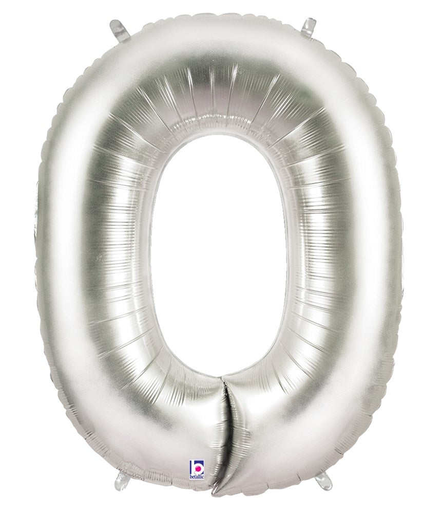 Betallic O Silver 34 inch Shaped Foil Balloon 1ct