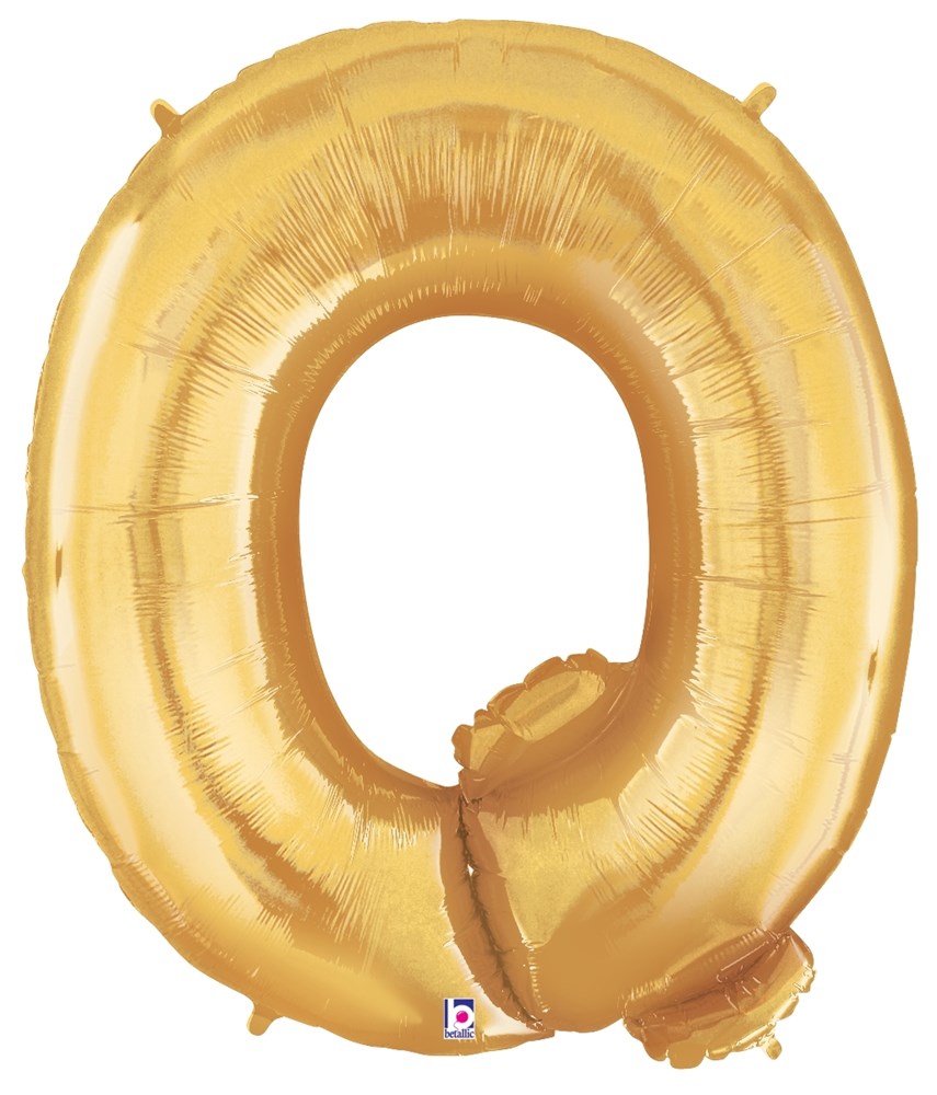 Betallic Q Gold 34 inch Shaped Foil Balloon Polybagged 1ct