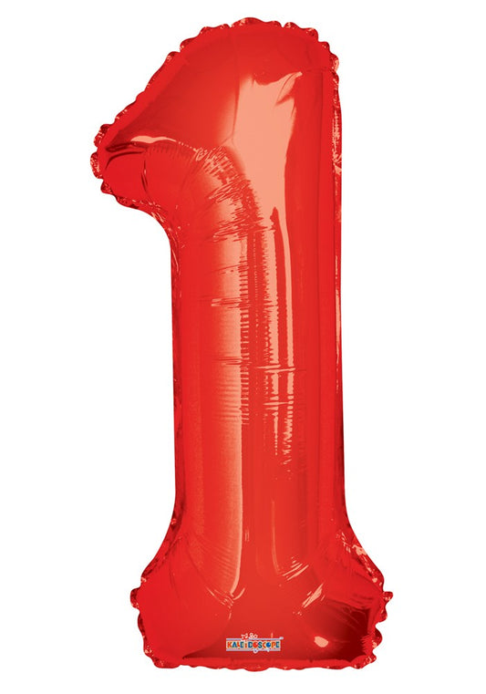 Jumbo Foil Number Balloon 34in Red - 1