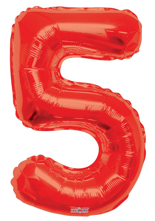 Jumbo Foil Number Balloon 34in Red - 5