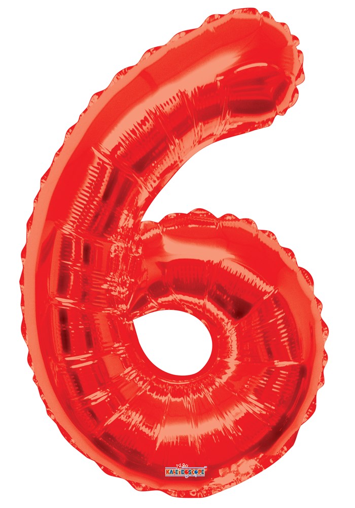 Jumbo Foil Number Balloon 34in Red - 6