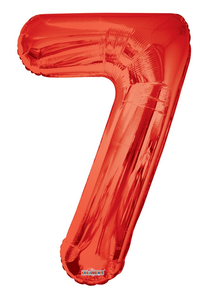 Jumbo Foil Number Balloon 34in Red - 7