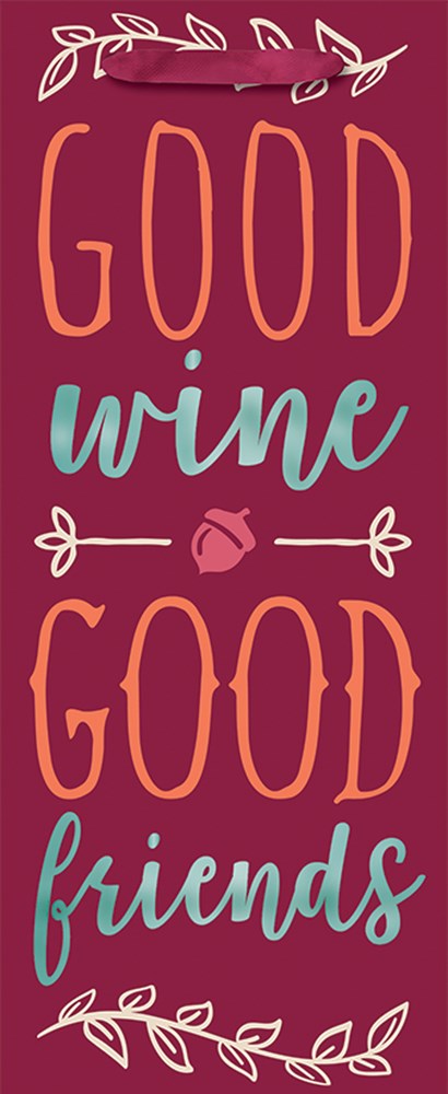 Bolsa para botellas Good Wine Good Friends