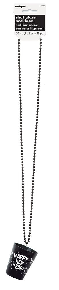 New Year Bead Necklace With Shot Glass