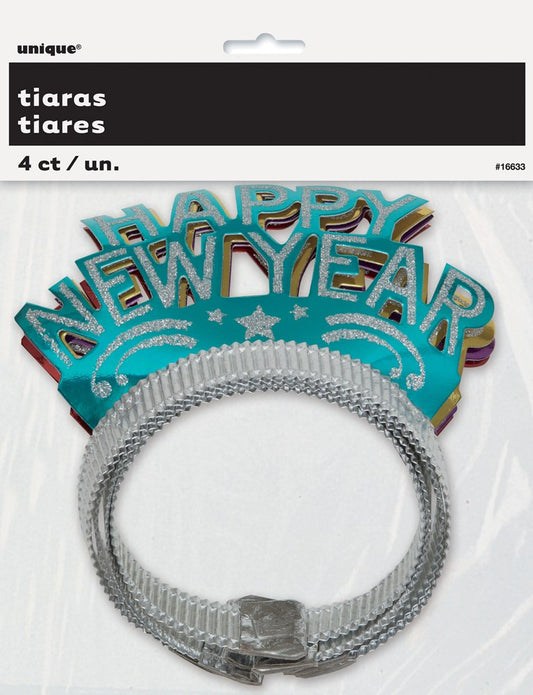 New Years Glitter Tiaras 4ct