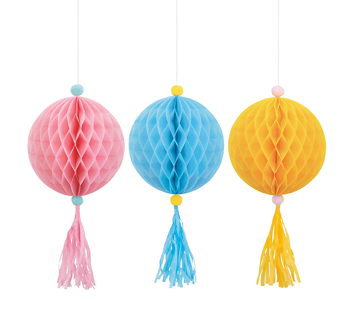 Pastel Tissue Honeycomb Decor Kit 3ct - Toy World Inc