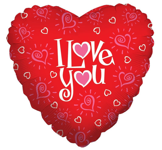 Betallic Love You Hearts 18 inch Foil Balloon 1ct