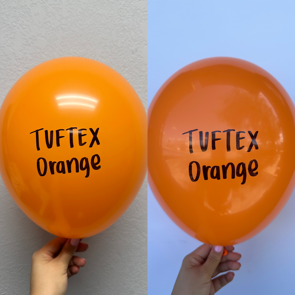 Globos de látex naranja Tuftex de 17 pulgadas, 50 unidades