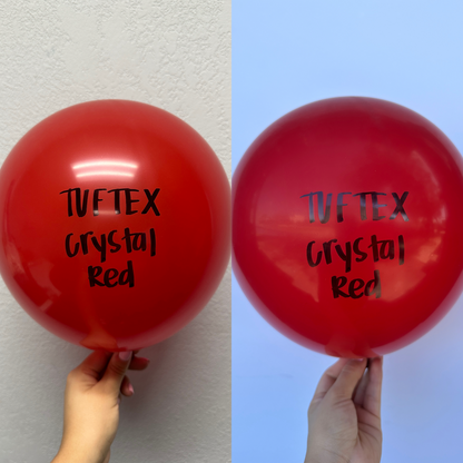 Globos de látex rojo cristal Tuftex de 17 pulgadas, 50 unidades